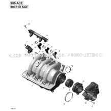 Air Intake Manifold and Throttle Body - 900-900 HO ACE pour Sea-Doo 2018 GTS 90, 2018