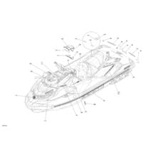 Decals - GTX Engine 1500 HO ACE Package STD pour Seadoo 2018 GTX 230, 2018