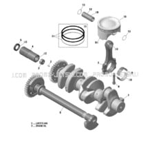 Crankshaft, Pistons And Balance Shaft pour Sea-Doo 2018 RXT 300, 2018