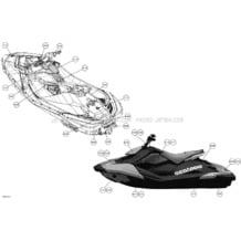 Decals SPARK - 900 HO ACE pour Sea-Doo 2018 Spark 900 HO ACE, 2018