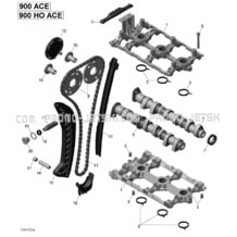 Valve Train - 900-900 HO ACE pour Sea-Doo 2018 Spark 900 ACE, 2018