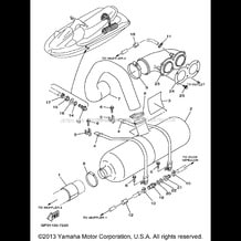 EXHAUST 2 pour Yamaha 1997 WaveRunner WAVE VENTURE 760 - WVT760V - 1997