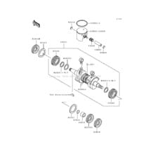 Crankshaft/Piston pour Kawasaki 1990 550 SX