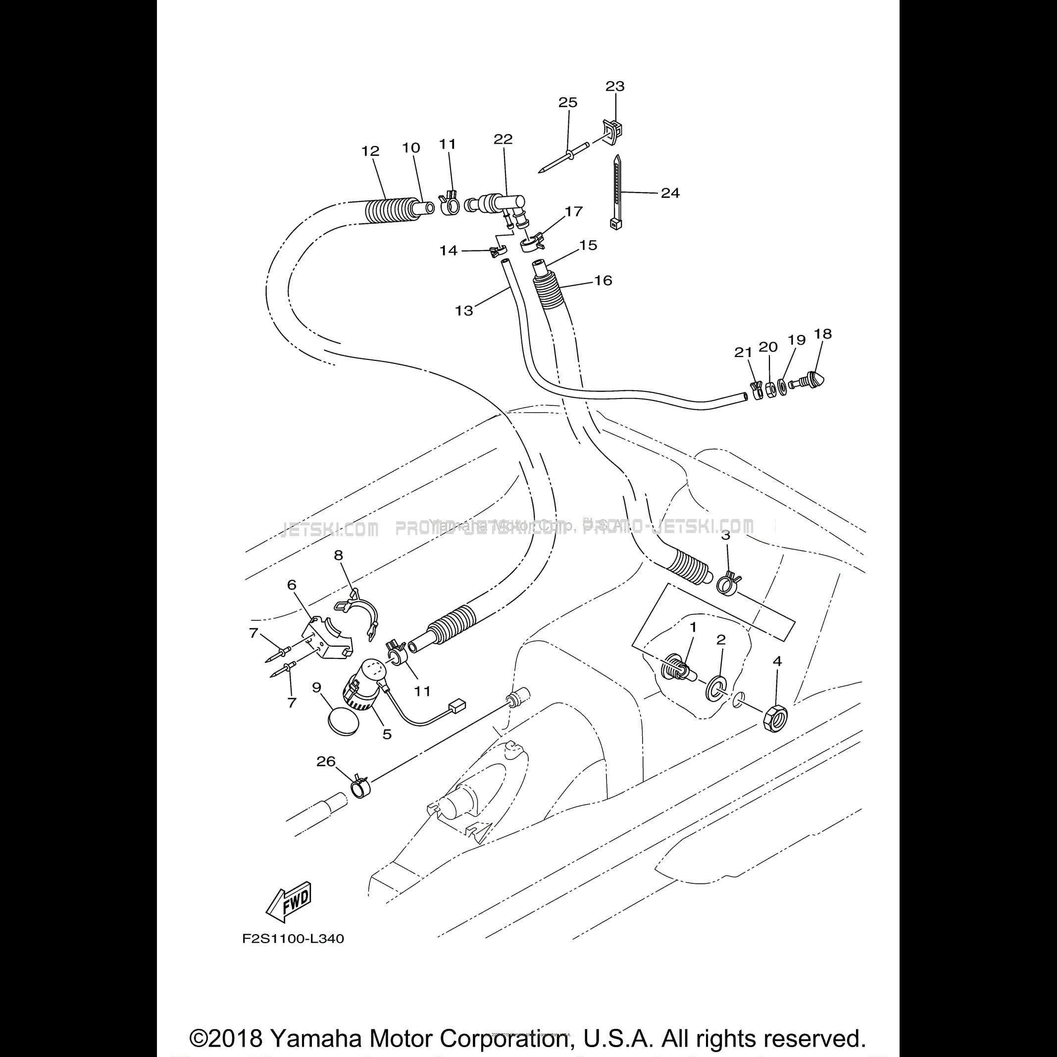BILGE PUMP pour JetSki Yamaha FX HO FB1800T 2018 2018 WaveRunner