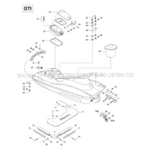 09- Body (GTI) pour Sea-Doo 1997 GTS, 5818, 1997