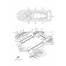 GUNWALE & MAT pour Yamaha 2019 WaveRunner FX CRUISER HO - FB1800AU - 2019