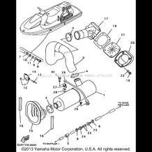 EXHAUST 2 pour Yamaha 1998 WaveRunner WAVE RUNNER GP800W - GP800W - 1998