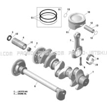 01- Crankshaft, Pistons And Balance Shaft pour Seadoo 2019 003 - GTI 130 Rental, 2019