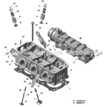 01- Cylinder Head And Exhaust Manifold pour Sea-Doo 2019 003 - GTX 300, 2019