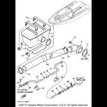 EXHAUST 2 pour Yamaha 1990 WaveRunner WAVE RUNNER III 650 (WRA650D) 1990