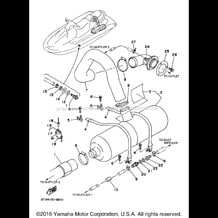 EXHAUST 2 pour Yamaha 1998 WaveRunner WAVEVENTURE 700 - WVT700W - 1998