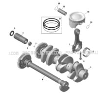 01- Engine - Crankshaft And Pistons pour Sea-Doo 2020 003 - GTX 300, 2020