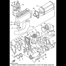 EXHAUST 1 pour Yamaha 1999 WaveRunner SUPER JET - SJ700AX - 1999