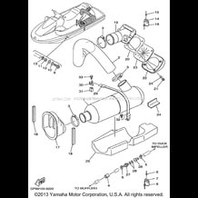 EXHAUST 2 pour Yamaha 1999 WaveRunner WAVE RUNNER GP1200 - GP1200X - 1999