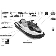 Carrosserie - Décalques pour Sea-Doo 2021 GTI 90