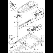 HULL - DECK 3 pour Yamaha 1990 WaveRunner WAVE RUNNER III - WRA650D - 1990