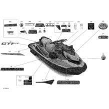 Carrosserie - Décalques pour Sea-Doo 2021 GTI SE 170