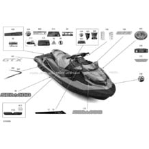 Carrosserie - Décalques pour Sea-Doo 2021 GTX 170