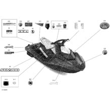Carrosserie - Décalques pour Seadoo 2021 SPARK 900 HO ACE
