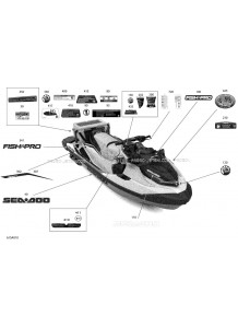 Carrosserie - Décalques pour Seadoo 2021 FISH PRO 170