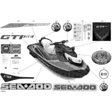 Carrosserie - Décalques pour Sea-Doo 2022 GTI SE 170