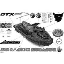 Carrosserie - Décalques pour Seadoo 2022 GTX LIMITED 300