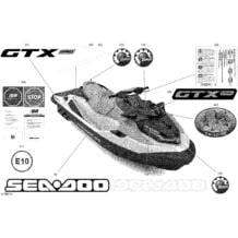 Carrosserie - Décalques pour Seadoo 2022 GTX PRO 130