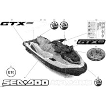 Carrosserie - Décalques pour Seadoo 2022 GTX PRO 130 iBR