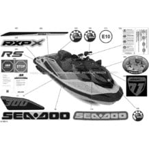Carrosserie - Décalques pour Seadoo 2022 RXP-X RS 300