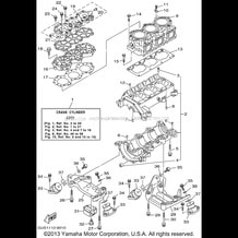 CYLINDER - CRANKCASE pour Yamaha 1999 WaveRunner WAVE RUNNER SUV1200 (SV1200X) 1999