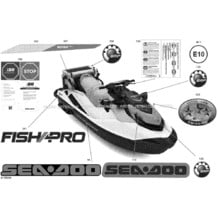 Carrosserie - Décalques pour Sea-Doo 2022 FISH PRO SCOUT 130