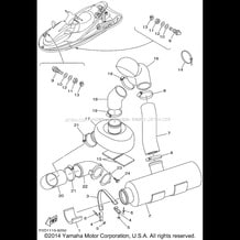 EXHAUST 3 pour Yamaha 1999 WaveRunner WAVE RUNNER XL1200 LTD - XA1200X - 1999