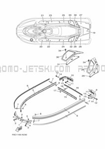 GUNWALE & MAT pour Yamaha 2022 WaveRunner JB1050-X