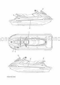 IMPORTANT LABELS pour Yamaha 2022 VX1050G-X