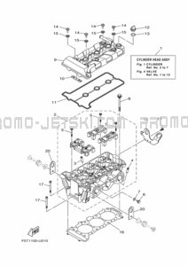 CYLINDRE pour Yamaha 2023 WaveRunner VX Cruiser (VX1050C-Y)