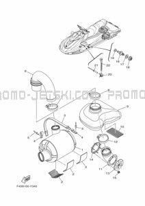 EXHAUST 3 pour Yamaha 2023 WaveRunner VX Cruiser HO (VX1800B)