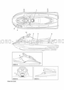 IMPORTANT LABELS pour Yamaha 2024 WaveRunner EX (EX1050C-A)