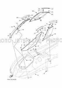 ENGINE HATCH 3 pour Yamaha 2024 WaveRunner VX-C (VX1050G-A)