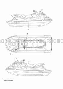 IMPORTANT LABELS pour Yamaha 2024 WaveRunner VX-C (VX1050G-A)