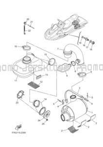EXHAUST 3 pour Yamaha 2024 WaveRunner FX HO (FX1900C)