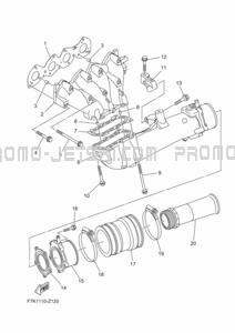 EXHAUST 1 pour Yamaha 2024 WaveRunner VX Limited HO (VX1900A-A)