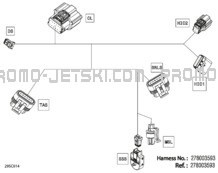 Electric - Steering Wiring Harness - 278003593 pour Sea-Doo 2023 SPARK TRIXX - 3UP