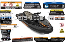 Body - Warning Decals pour Sea-Doo 2023 WAKE PRO 230