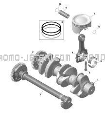 ROTAX - Crankshaft and Pistons pour Sea-Doo 2023 FISH PRO SPORT 170