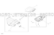 Body - Seat pour Sea-Doo 2024 GTI 170 SE - 30RF - SE package - Teal Blue Metalic - Audio