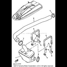 EXHAUST 2 pour Yamaha 1991 WaveRunner SUPER JET 650 (SJ650P) 1991