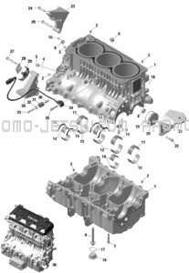 ROTAX - Crankcase pour Sea-Doo 2024 GTX 170 - 11RB - STD package - Blue Abyss
