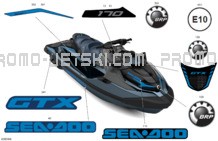 Body - Decals pour Sea-Doo 2024 GTX 170 - 11RD - STD package - Blue Abyss - Audio
