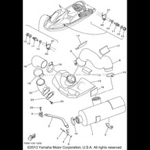 EXHAUST 2 pour Yamaha 2001 WaveRunner GP800R - GP800AZ - 2001