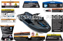 Body - Warning Decals pour Sea-Doo 2024 GTX PRO 130 IBR  - 25RB - STDR package - Bright White